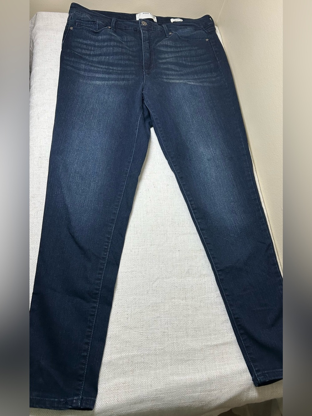 Anne Klein Women's Dark Wash Skinny Jeans Size 14 Blue Denim